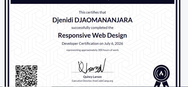 Certification freeCodeCamp Responsive Web Design
